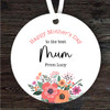 Mum Floral Mother's Day Gift Round Personalised Hanging Ornament