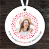 Wife Floral Photo Frame Valentine's Day Gift Round Personalised Hanging Ornament