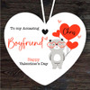 Boyfriend Teddy Bear Heart Balloons Valentine's Day Gift Heart Custom Ornament