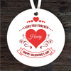 Red Love You Forever Valentine's Day Gift Round Personalised Hanging Ornament