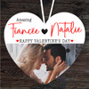 Fiancée Wife Photo Valentine's Day Gift Heart Personalised Hanging Ornament