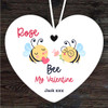 Bee Couple Valentine's Day Gift Heart Personalised Hanging Ornament