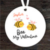 Bee Couple Valentine's Day Gift Round Personalised Hanging Ornament