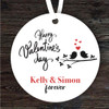 Love Birds Valentine's Day Gift Round Personalised Hanging Ornament
