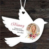 Nanny Memorial Floral Circle Photo Keepsake Gift Bird Personalised Ornament