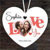 Love You Photo Romantic Gift For Him For Her Heart Personalised Hanging Ornament