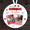 Romantic Gift For Wife Hearts Photo Round Personalised Hanging Ornament