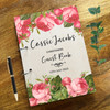 Wood Pink Vintage Roses Message Notes Keepsake Christening Guest Book