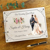 Floral Watercolour Bride And Groom Message Notes Keepsake Wedding Guest Book