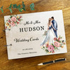 Wood Watercolour Bride Groom Wedding Memories Keepsakes Wedding Card Keeper Book