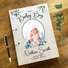 Wood Watercolour Baby Boy Photo Album Memories New Baby Keepsake Book