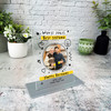 Stepdad Birthday Gift Doodles Round Photo Personalised Acrylic Plaque