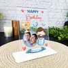 Happy Birthday Gift Beard Photo Blue Personalised Acrylic Plaque