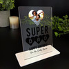 Birthday Gift Super Dad Heart Photo Personalised Acrylic Plaque