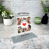 Birthday Gift Red Heart Photo Grid Personalised Acrylic Plaque