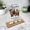 Grandfather Fathers Day Gift Navy White Floral Photo Personalised Acrylic Plaque