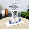 Fathers Day Gift Blue Our First Father's Day Photo Personalised Acrylic Plaque
