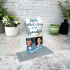 Grandad Happy Father's Day Gift Photo Blue Personalised Acrylic Plaque