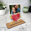 Happy Father's Day Gift Red Heart Photo Personalised Acrylic Plaque