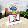 Best Teacher In The World Gift Globe Photo Personalised Acrylic Plaque Best Teacher In The World Gift Globe Photo Personalised Acrylic Plaque