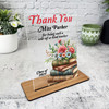 Thank You Teacher Gift Floral Books Personalised Acrylic Plaque