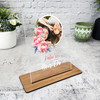 Hen Do Keepsake Gift Pink Flower Wedding Photo Personalised Acrylic Plaque