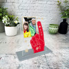 I Love Dad Gift Red Hand Photo Personalised Acrylic Plaque