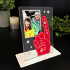 I Love Dad Gift Red Hand Photo Personalised Acrylic Plaque