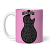Pink Guitar Any Song Lyrics Custom Music Gift Coffee Tea Cup Personalised Mug