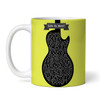 Yellow Guitar Any Song Lyrics Custom Music Gift Coffee Tea Cup Personalised Mug