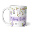 Happy Easter Gift Purple Easter Eggs Coffee Tea Cup Personalised Mug