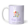 Happy Easter Gift Purple Rabbit Flowers Coffee Tea Cup Personalised Mug