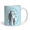 Happy Father's Day Gift Child Son Blue Photo Coffee Tea Cup Personalised Mug