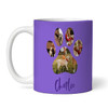 Pet Cat Dog Lover Gift Paw Print Photo Purple Coffee Tea Cup Personalised Mug