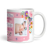Thank You Midwife Gift Pink Flowers Photo Coffee Tea Cup Personalised Mug