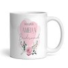 Wedding Bridesmaid Gift Pink Rose Coffee Tea Cup Personalised Mug