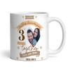 3 Years Together 3rd Wedding Anniversary Gift Leather Photo Personalised Mug