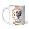 3 Years Together 3rd Wedding Anniversary Gift Leather Photo Personalised Mug