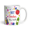 Best Teacher Gift Doodle Purple Coffee Tea Cup Personalised Mug