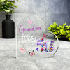 Grandma 50th Birthday Present Purple Chamomile Floral Heart Plaque Keepsake Gift