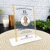 15 Years Service 15th Anniversary Gold Frame Photo Gift Employee Custom Plaque