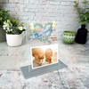 Happy Engagement Congratulations Gift Blue Banner Heart Flute Photo Gift Plaque