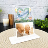 Happy Engagement Congratulations Gift Blue Banner Heart Flute Photo Gift Plaque