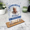 100th Birthday Gift Male Blue Star Photo Custom Personalised Gift Acrylic Plaque