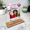 70th Birthday Gift Floral Balloons Photo Custom Personalised Gift Acrylic Plaque