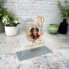 70th Birthday Gift For Female Floral Heart Photo Custom Personalised Gift Plaque