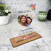 New Home Gift Watercolour Red Floral Heart Photo Custom Personalised Gift Plaque