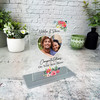 New Home Gift Watercolour Red Floral Heart Photo Custom Personalised Gift Plaque