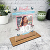 40 Birthday Gift Female Butterfly Photo Custom Personalised Gift Acrylic Plaque