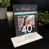 40 Birthday Gift Female Butterfly Photo Custom Personalised Gift Acrylic Plaque